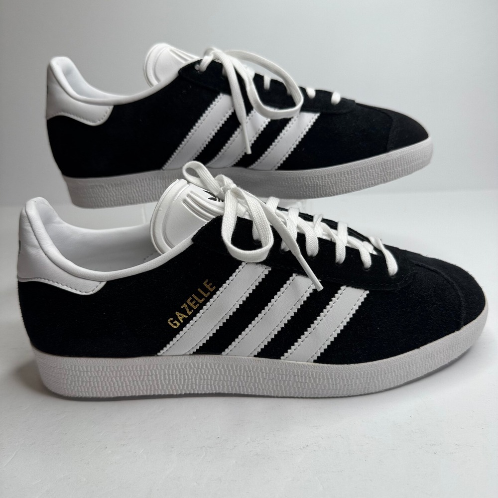 Adidas Originals Gazelle‎ Mens Core Black White Suede Sneakers BB5476 Size 7